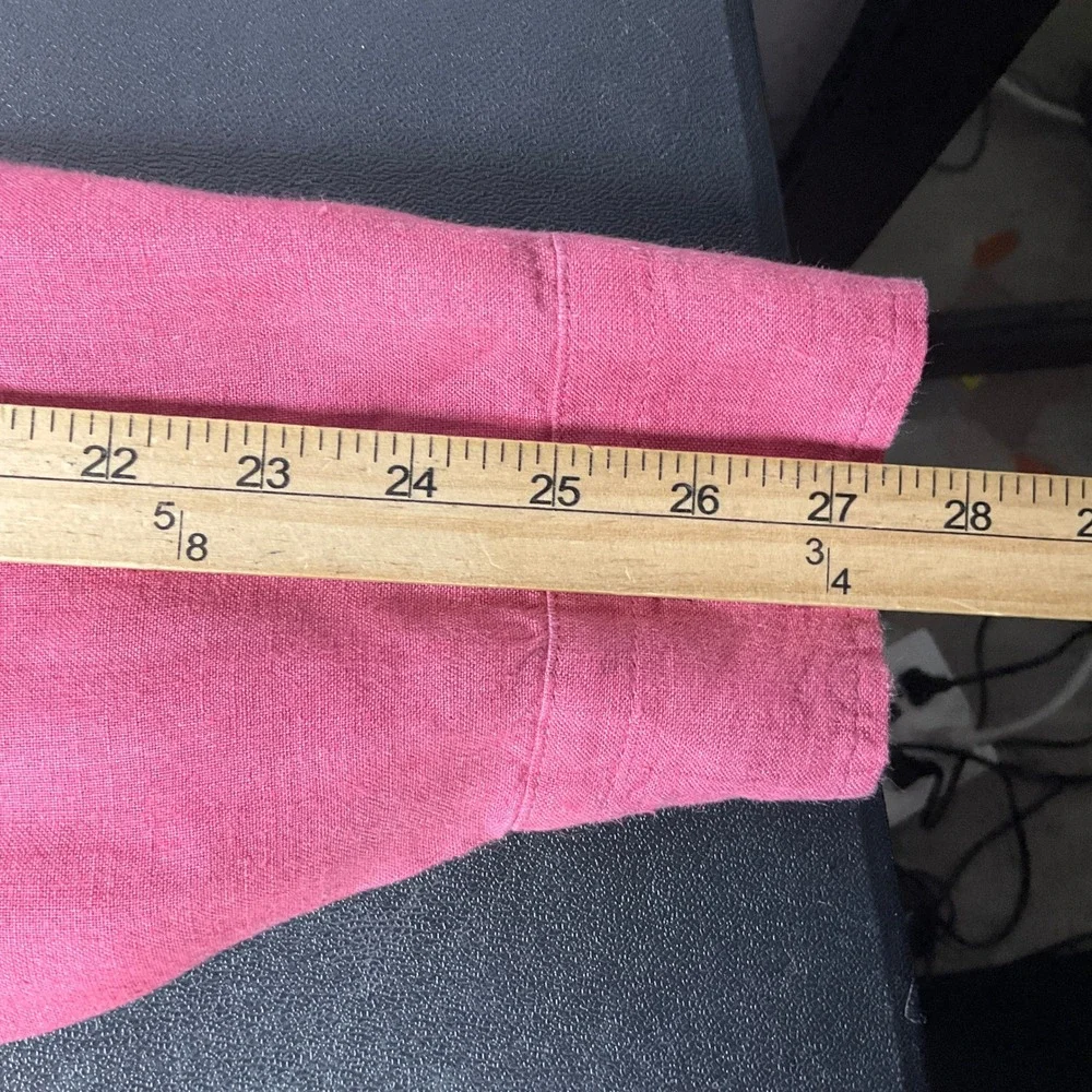 Banana Republic Shirt Mens XL Pink 100% Linen Standard Fit Coastal Minimalist XL